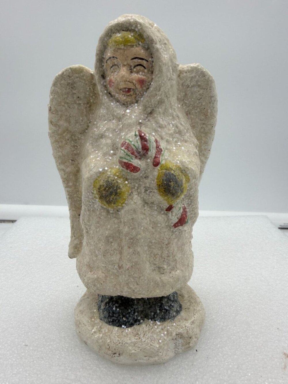 Vintage Teena Flanner Folk Art Primitive Angel Figurine Christmas Decor